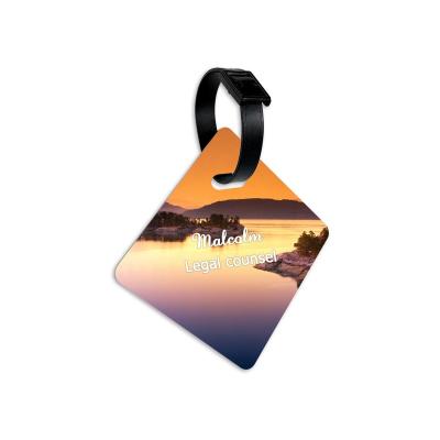 China Custom BrightSUB 1.0mm Glossy Sublimation Aluminum Bag Tag Luggage Tag Metal Dye Heat Transfer Print Blank Sublimable Metallic Photo Blank for sale