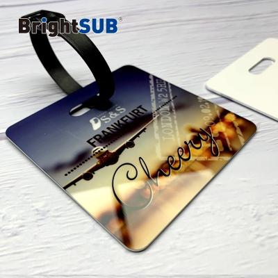 China BrightSUB 0.75mm custom heat transfer luster aluminum luggage tag double sided white metal brightsub printable for sale