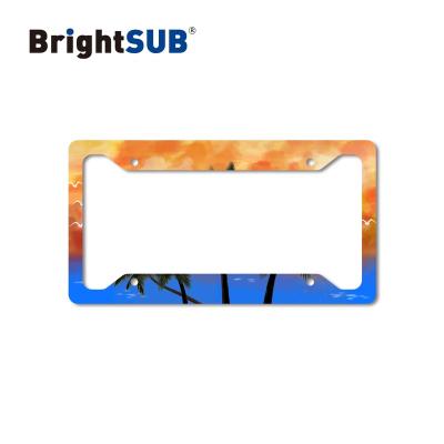 China With round corners & 4 holes. LS-CLF001 Sublimation License Plate Frame Sublimation Metal Blanks Aluminum License Plate Gray Card Frames Heat Transfer Blank Frame for sale