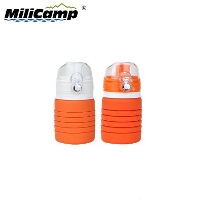 China Silicone 500ml Viable Collapsible Travel Bottle Collapsible Silicone Water Bottle for sale