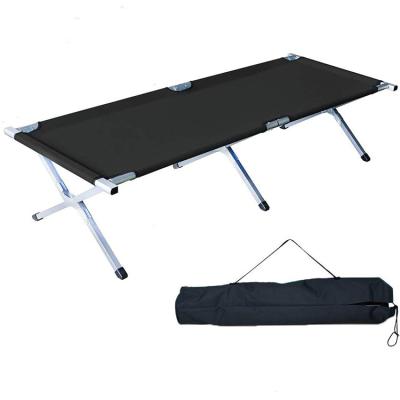 China Lightweight Sports Military Refugee Stretcher Portable Lightweight Adjustable Aluminum Frame Folding Cradle Camping Bed for sale