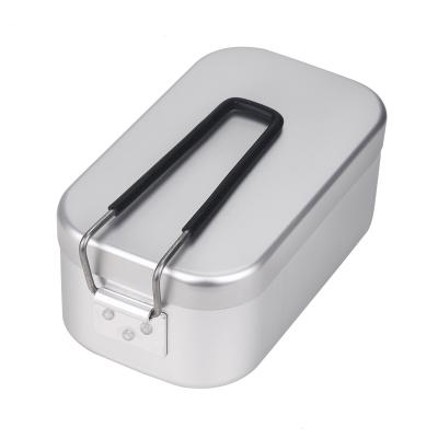 China Selling Light Pit Raising Japanese Camping Survival Bento Lunch Box Anodized Aluminum Mess Tin for sale