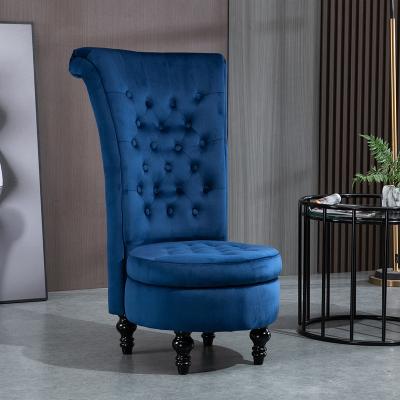 China Blue Wood Frame High Cooling Lounge Sofa Leisure Back Chair for sale