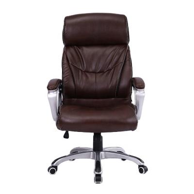 China Popular Black High Back Armchair PU Cooling Leather Office Chair for sale