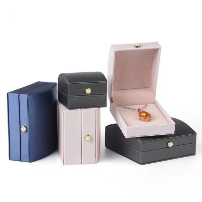 China OEM+ODM+Wholesale New Jewelry Ring Necklace Boxes luxury PU packing box luxury leatherJewelry custom logo high-end packing box for sale