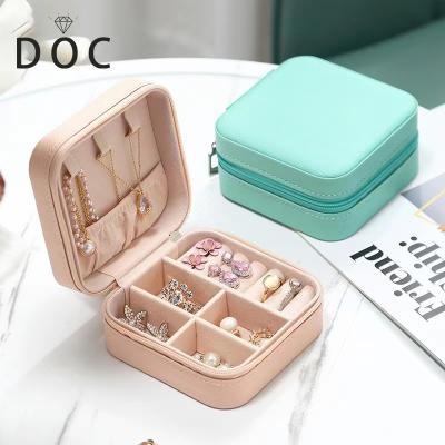 China OEM+ODM+Wholesale Factory New Jewelry Display Box PU Leather Ring Bag Travel Carry Small Boxes Accept Custom LOGO for sale