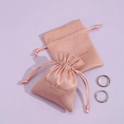 China Custom OEM+ODM+Wholesale Logo Jewelry Bag For Ring Necklace Bangle Holder Cord Jewelry Pouch for sale