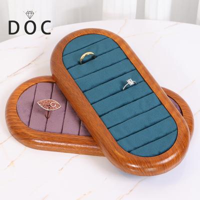 China Discount Luxury Wood Simplicity Elegance Modern Ring Trays Classical Velvet Ring Material Ring Jewelry Trays Display Trays for sale