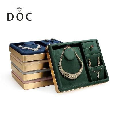 China OEM+ODM+Wholesale 2022 Custom Jewelry Display Tray Jewelry Velvet Show Trays High-Grade Metal for sale