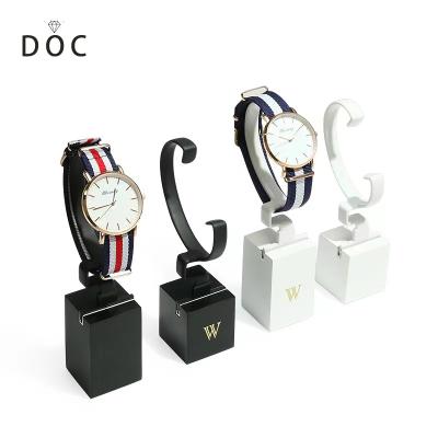 China OEM+ODM+Wholesale Wholesale Cabinet Jewelry Watch Stands With Removable Rubber Strap Exhibitor Store Rack Wooden Watch Display for sale