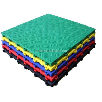 China Hot Sale PP Garage Parking Anti-Slip Durable 400*400*18mm Parking Floor Tiles Durable Anti-Slip Plastic Floor Tiles for sale