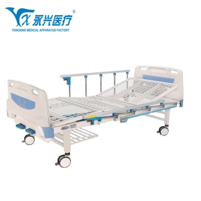 China Yongxing A04-018 High Quality Manual Two Function Folding Hospital Bed Comfortable Hospital Care Bed For Patients for sale