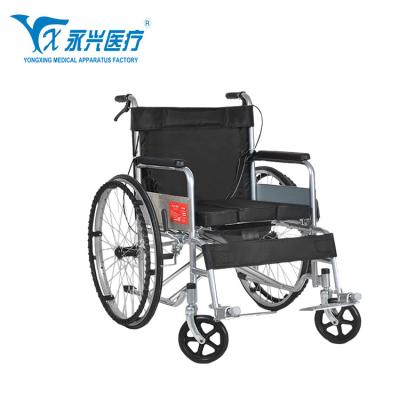 China YONGXING F01 Factory Price Foldable Height Adjustable Manual Electroplate Hospital Wheelchair for sale