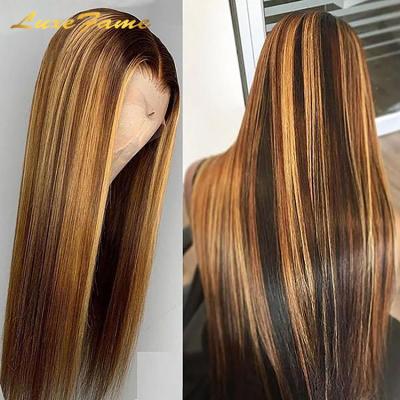 China Full Lace Front Wig Color, Silky Straight Wig Boat Wave Lace Hair Hd Color Now P4/27wig Lace Frontal Wig Hair, Women Color 5x5 Closure Wig for sale