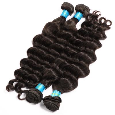 China Loose Wave Free Shipping Loose Deep Wave Bundles Brazilian Hair Weave Bundles Natural Color 1/3/4 Bundle Remy Human Hair Extension for sale