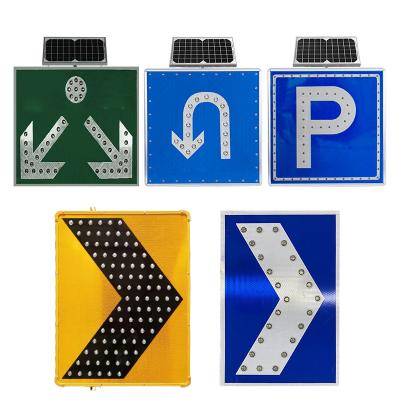 China Aluminium&Galvanized sheet Square Two Way Traffic Warning Sign Board Flashing LED Traffic Stop Sign Solar Powered Lighted Crosswalk Road Safety Signs for sale