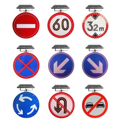 China Aluminium&Galvanized sheet Solar Panel LED Warning Reflector Signs for Road Internally Illuminated Slow Down Flashing Stop Mark Solar Traffic Sign for sale