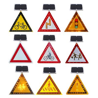 China Aluminium&Galvanized sheet Illuminated Arrow Road Sign Board Supplier for Sale Flash Yield Sign LED Crosswalk Slow Down Stop Solar Traffic Signs for sale