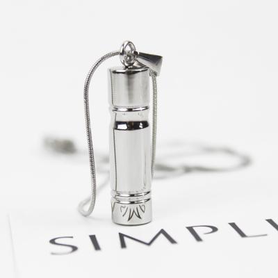 China Wholesale Stainless Steel Cremation Urn Ashes Bottle Pendant Necklace For Pet Memorial Urn Jewelry for sale