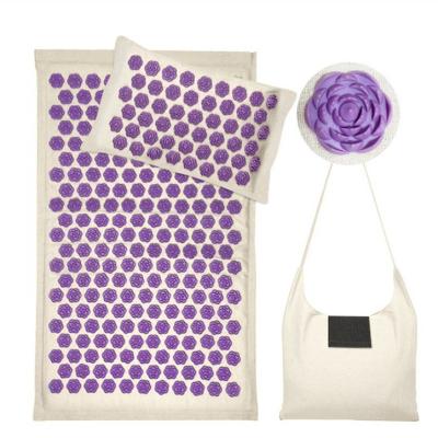 China 2022 Health Product Wholesale Logo Exercise Yoga Massager Mat Natural Canvas Custom Pillow 3 Piece Set for sale