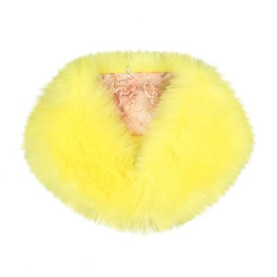 China Sofr Hand Feeling Raccoon Fur Collar Winter Coat Decoration Multi Color Faux Fox Soft Fox Scarf for sale