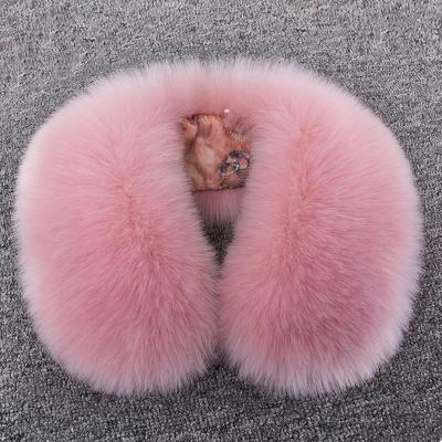 China Sofr Hand Feeling Soft Winter Faux Fur Scarf Fox Fur Collar Jacket Coat Hat Decor Shawl Multicolor Strip Hood Fur Collars for sale