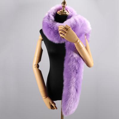 China Winter Long Fur Women Soft Hand Feeling Fox Faux Raccoon Fox Fur Female Scarf Collar Scarf for sale