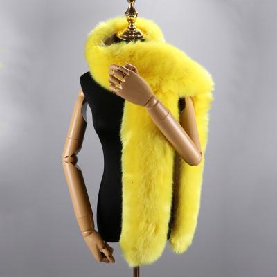 China Women Winter Muffler Fur Muffler Handmade Faux Fur Fox Fur Faux Raccoon Soft Hand Feeling Long Coat Handmade Scarf for sale