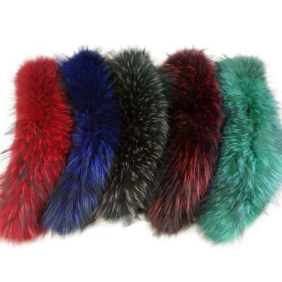 China Sofr Hand Feeling 100% Natural Real Raccoon Fur Great Detachable Collar For Winter Coat for sale