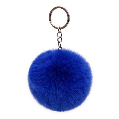 China Soft Hand Feeling Faux Rabbit Fur Ball Pompom Charming Key Chain Car Key Ring Keychain for sale