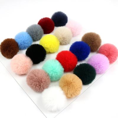 China Soft Hand Feeling 6CM Faux Rabbit Fur Pompoms Fur Balls For Hat Winter Fur Pom Poms for sale