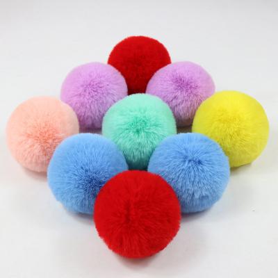 China Soft Hand Feeling 8cm Solid Color Soft Plush Poms Ball DIY Kids Toys Ladies Bag Craft Wedding Decor Faux Fur Pendant Handmade Sewing Pompom for sale