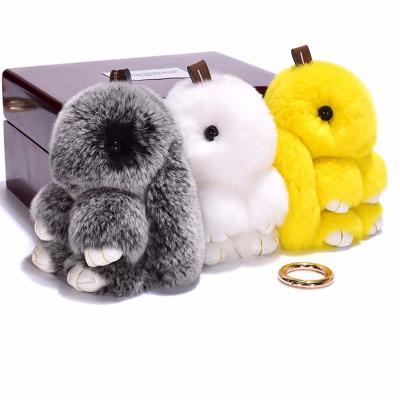 China Super Fluffy Dead Rabbit Bunny Bag Pendant Cute Animal Fur Rabbit Fur Soft Hand Feeling Lovely Keychain Toy for sale