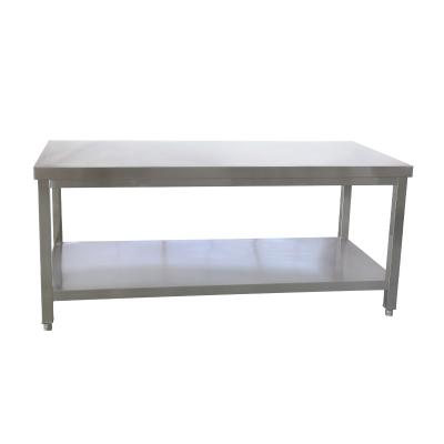 China Corrosion Protection Hotel Restaurant Kitchen Cooking Shelf All Stainless Steel Worktable With Slatted Edge for sale