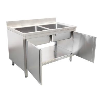 China With Faucet Custom Commercial Restaurant Size 304 Stainless Steel Kitchen Sink Cabinet for sale