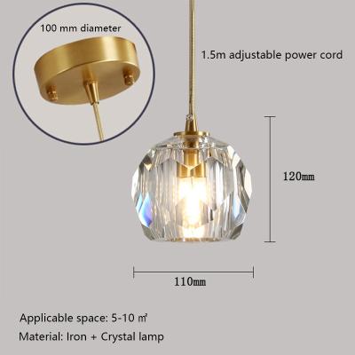 China Modern personalized luxury modern bar dining table light simple crystal chandelier led pendant light for sale