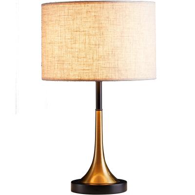 China Modern Creative Bedside Lamp Decorative Lights With Shade Hotel Bedside Iron Desk Lamps Computer Table Cloth Lamp for sale