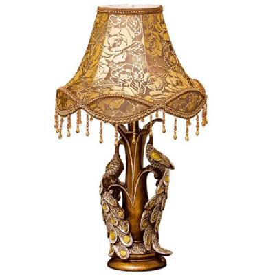 China Good Price Fabric Modern Chinese Lampshade Manufacturer European Bed Light Table Lamp for sale