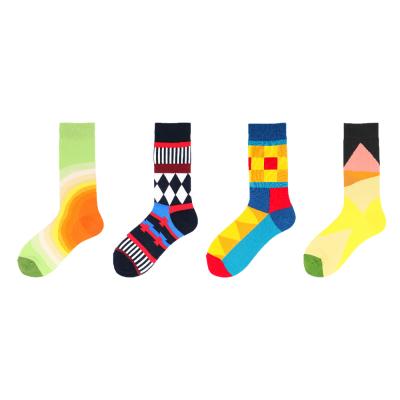 China 2021 Abstract Anti-Fault Misland Style Tube Women Men Socks Colorful 3D Print To Custom Design Pattern Fashion Socks for sale