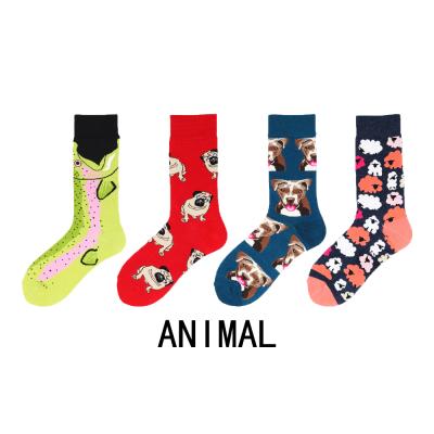 China 2021 Misland Antibacterial Animals Pattern Tube Fashion Socks Designer Happy Socks Fashionable Custom Logo for sale