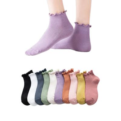 China 2021 Cute QUICK DRY Ankle Girls Socks Flower Booties Comfortable Solid Color Cotton Slouch Low Socks For Women for sale