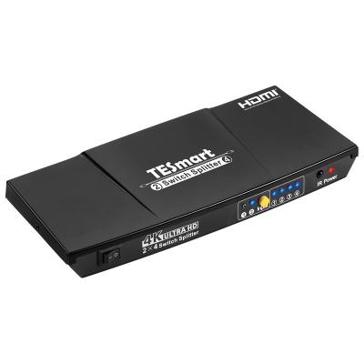 China TESmart HDMI 4K CCE Splitter For Dual Monitors Input 2 Output 4 HDMI Changer HDCP 1.4 CCE 4K30Hz HDMI Splitter For HDTV Computer for sale