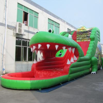 China Outdoor Customized Inflatable Entertainment Giant Crocodile Slide for sale