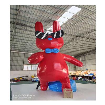 China Oxford Low Price New Design Large Inflatable Giant Rabbit PVC Or Cartoon Red Inflatable Model for sale