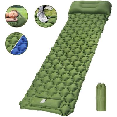 China Camping Lightweight Inflatable Sleep Mat Air Mattress Camping Sleeping Pad Ultralight Tpu Compact Air Bed Cushion for sale