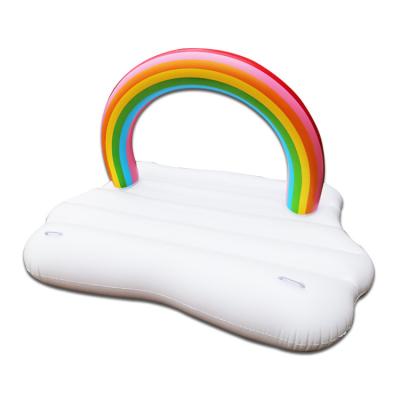 China Durable Customized Rainbow Float Cloud Float Row Air Cushion Inflatable Bed Swimming Suitable For Adults And Kids Water Party Toys for sale