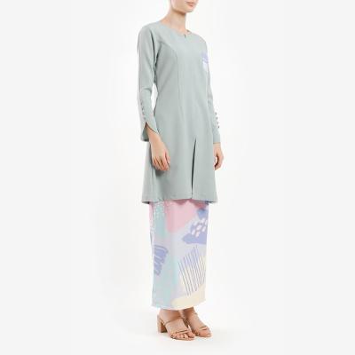 China Baju Kurung 2022 Modern Fashion Singapore Kebaya Flower Skirt Muslim Islamic Blouse Baju Kurung Halsduk For Kvinnor Morocco Kaftan for sale