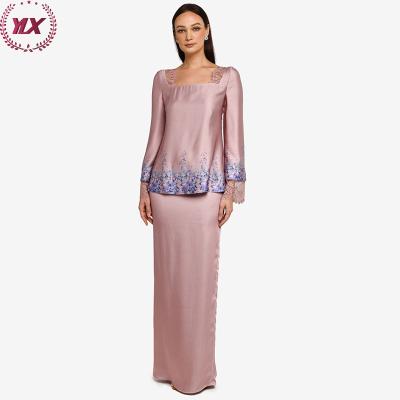 China Fashion High Quality Modern Baju Kurung Women Muslim Wear Belted Islamic Clothing Modern Baju Kurung Andra Halsdukar Kaftans Wholesale for sale