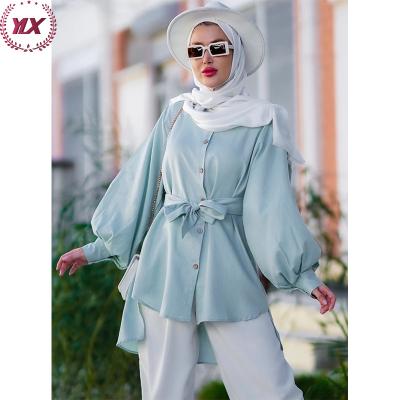 China Plus Size Women Casual Muslim Abaya Dress-Jubah-Muslimah Anti-wrinkle Dress Ladies Elegant Blouses Made in Dubai Pleated Islamic Women Blouse for sale