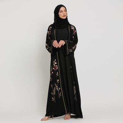 China Islamic Clothing Abaya Jubah Baju Kurung Fashion Robe Good Quality Embroidery Modern Turkish Muslim Kimono Cardigan Long Style Lace Abaya Jubah for sale